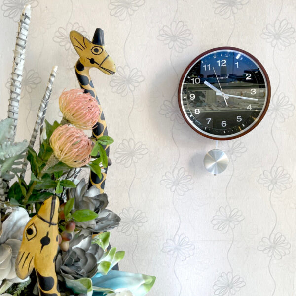 Second image of Rhythm Wall Clock Wooden Pendulum RTCMP550NR06