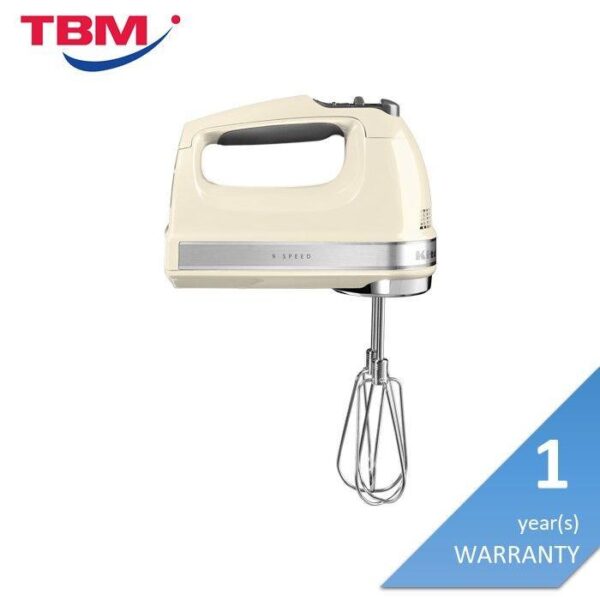 Second image of [Pre-Order] KitchenAid 5KHM9212BAC 9 Speed Hand Mixer Almond Cream