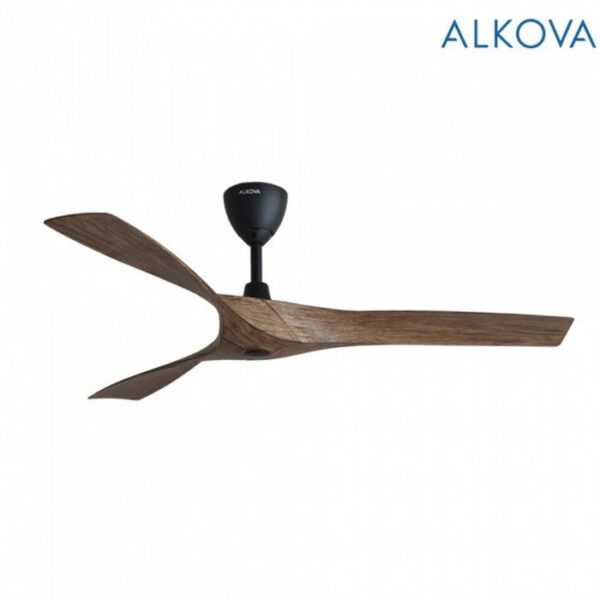 Second image of Alkova AXIS 3B/56 MATT BLACK/OAK Ceiling Fan 56" 3 Blades with Remote Matt Black/Oak