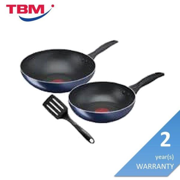 Second image of Tefal B266S3 Clear Cook 3-PCS Set Frypan 26CM/Wokpan 28CM/Small Spatula