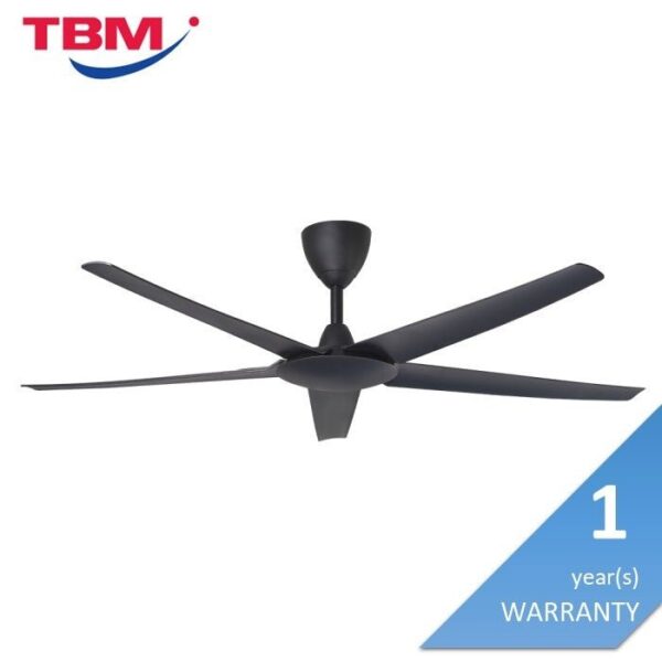 Second image of Alpha Cosa EX9 5B/56 MATT BLACK Ceiling Fan 56" 5 Blades DC Motor Matt Black