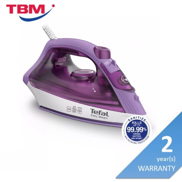 Second image of Tefal FV1953 Steam Iron Easy Steam 1200W Purple Non Stick Steam Iron