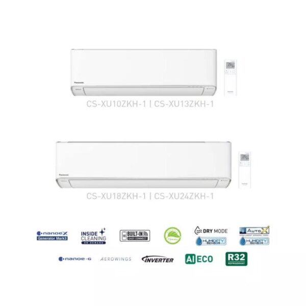[1.0HP][Inverter] Panasonic CS-XU10ZKH Air Conditioner 1.0HP Wall Mounted Inverter Gas 32 With Built-In WiFi
