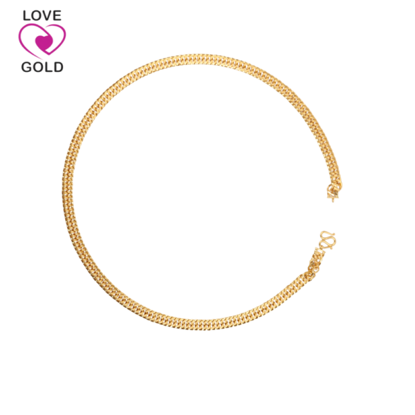 Rantai Leher Dunhill Mata - Gold Necklace