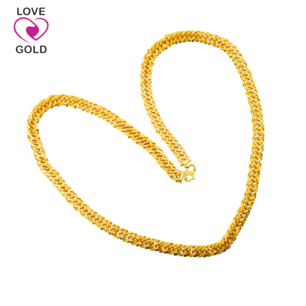 Rantai Leher Dunhill Pasir Lipan - Gold Necklace