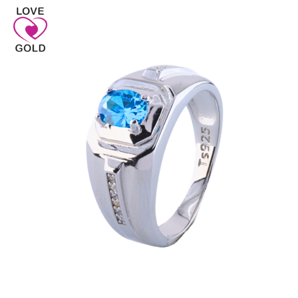 Second image of Zircon & Blue Zircon, Silver Ring