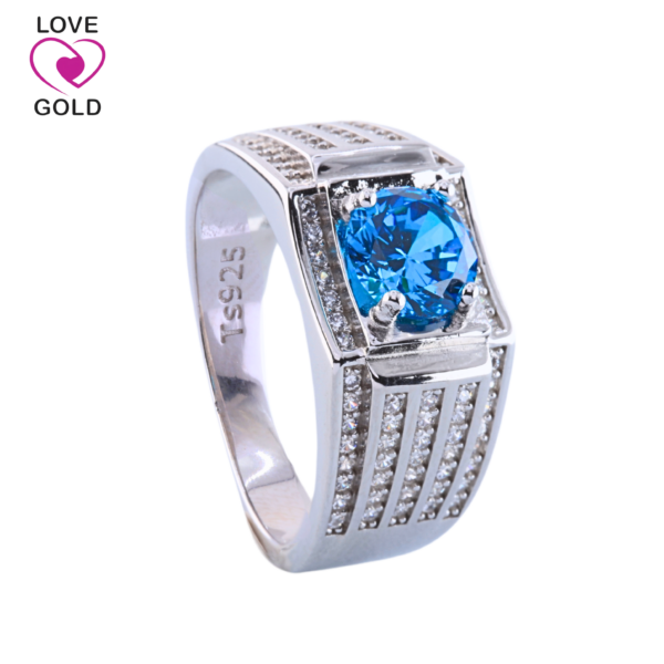 Second image of Blue Zircon, Silver Ring