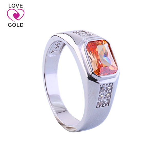 Second image of Orange Zircon, Silver Ring